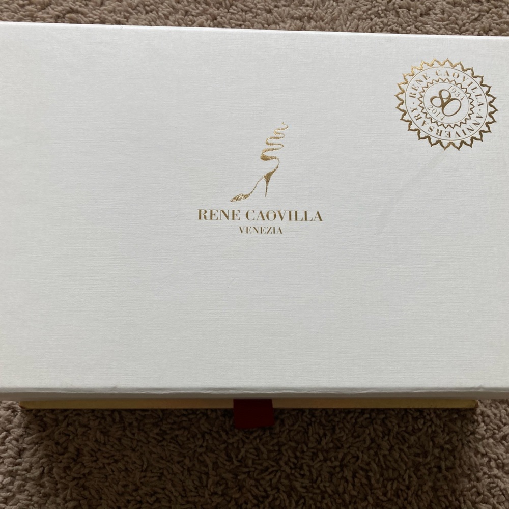 Rene Caovilla: 80th Anniversary White Shoe/ Storage Box
